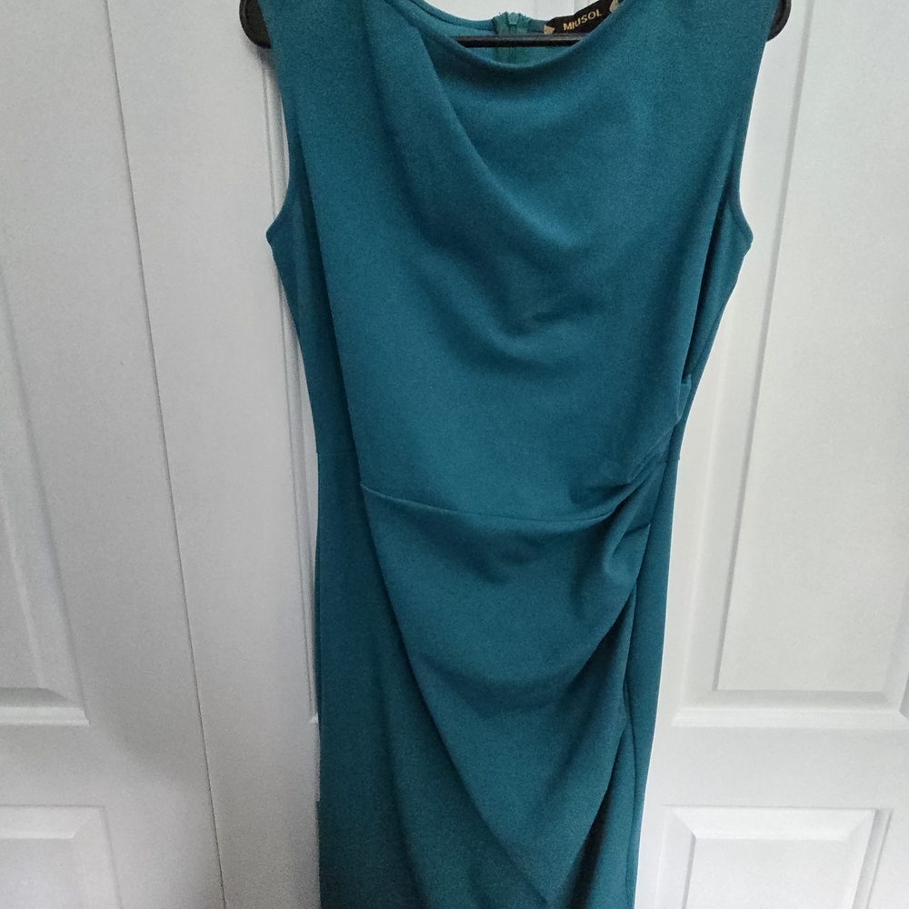 Miusol Teal Asymmetrical Dress